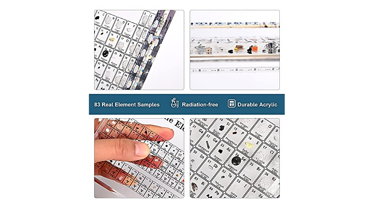 Engaging Acrylic Periodic Table with Real Elements