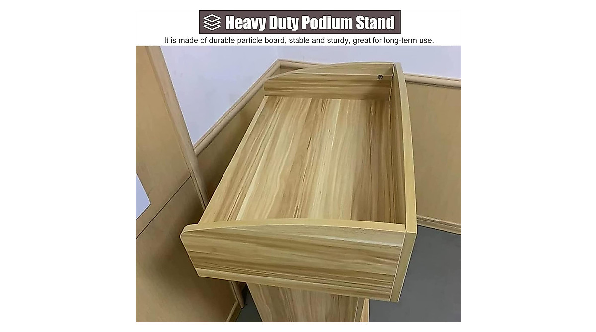 EESHHA Portable Lectern - Elegant & Durable Podium with Storage