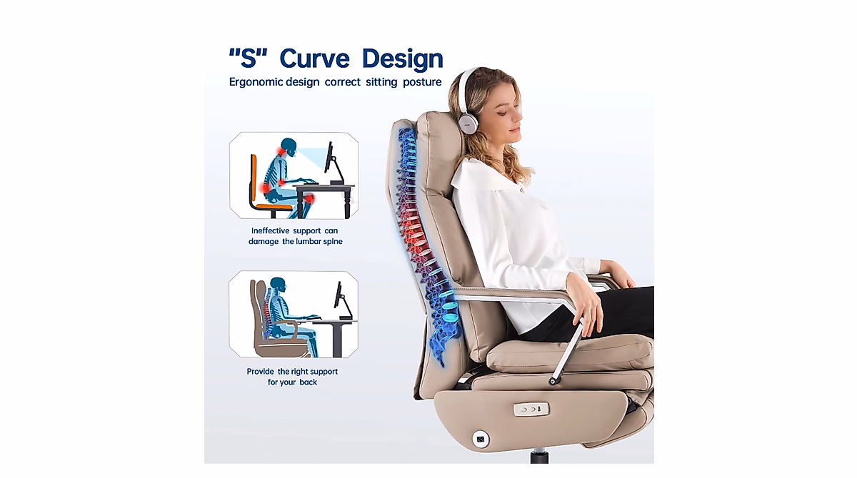 EMIAH Big & Tall Ergonomic Office Chair with Footrest and Lumbar Support