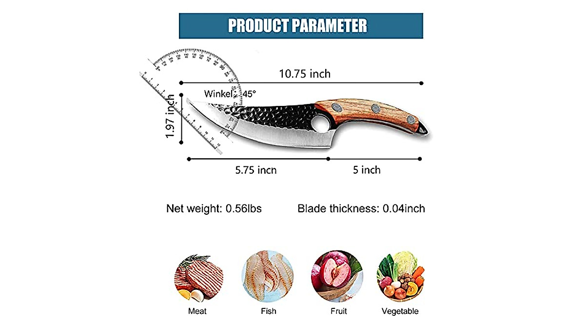 ZENG Butcher Knife - High Carbon Steel Boning Knife for Kitchen & Outdoors