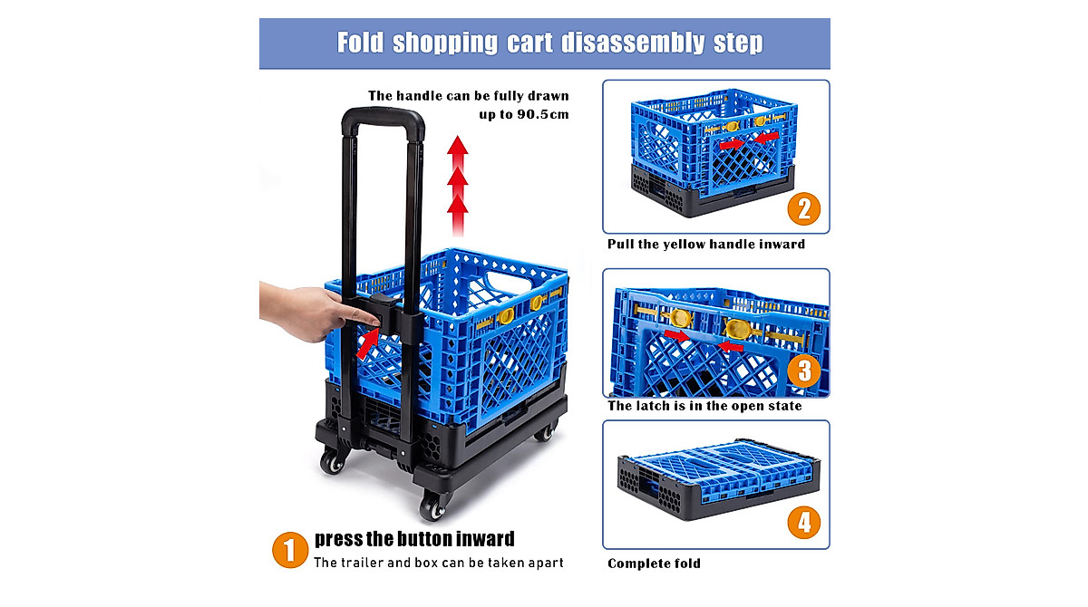 Portable Foldable Grocery Cart - Versatile & Space-Saving