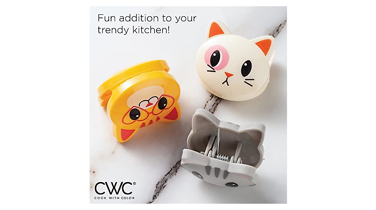 Funny Cat Bag Clips Set - 10 Durable Food Clips