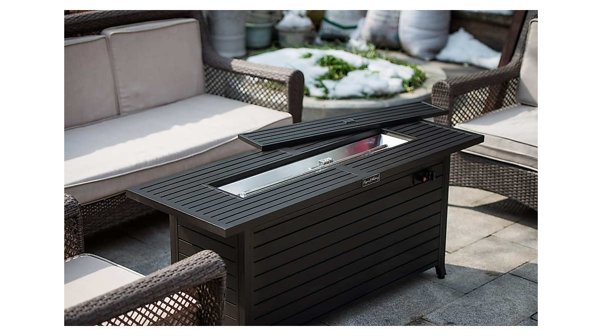57-Inch Gas Fire Pit Table - Perfect for Backyard Ambiance