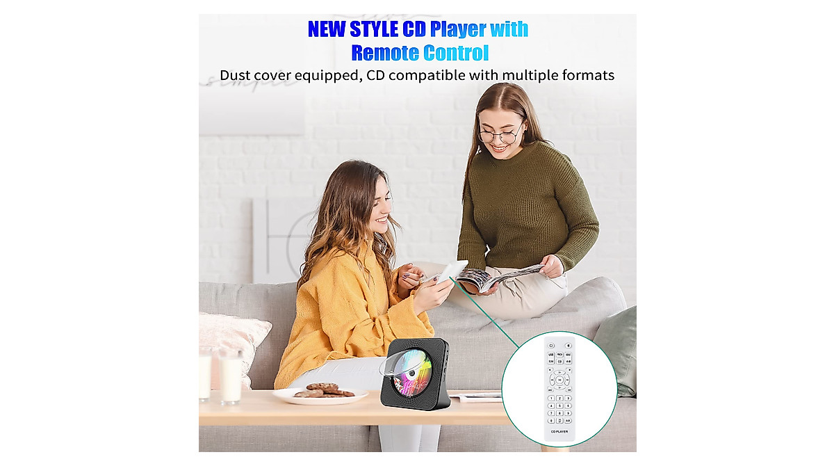 Gueray Portable CD Player with Bluetooth, HiFi Sound & Remote Control