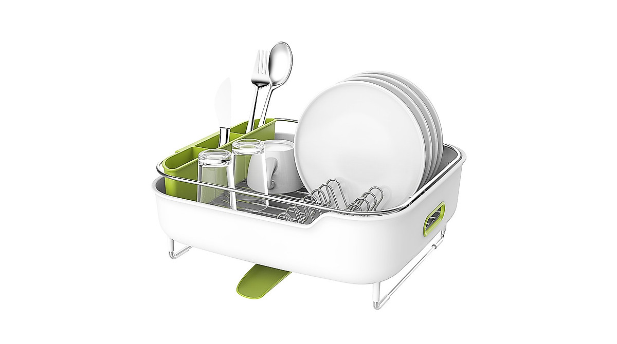 MR.SIGA Stainless Steel Dish Drying Rack with Swivel Spout