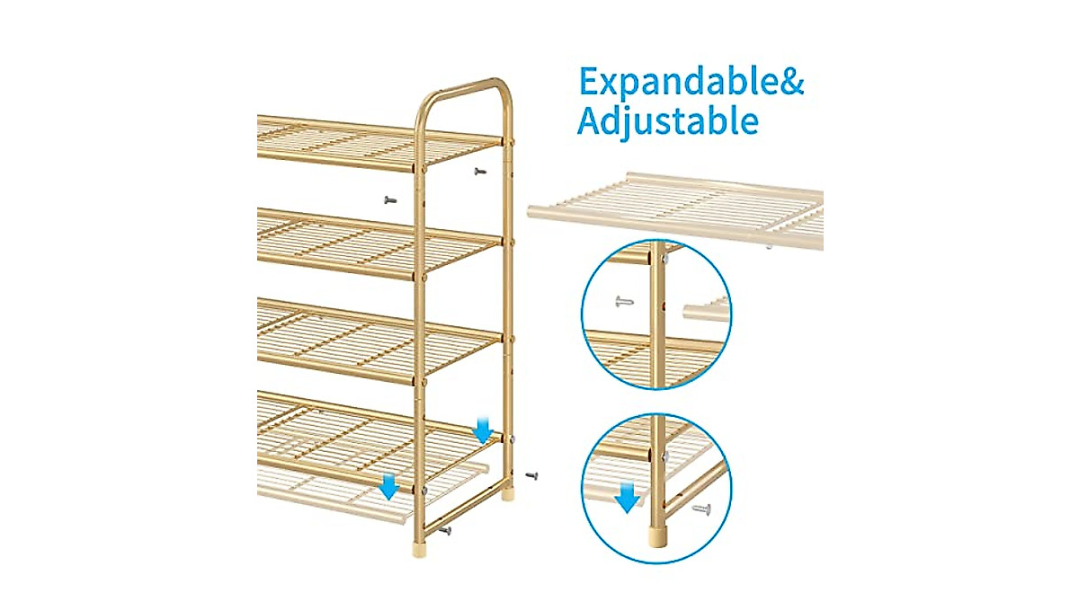 Simple Trending 4-Tier Stackable Shoe Rack - Expandable & Adjustable