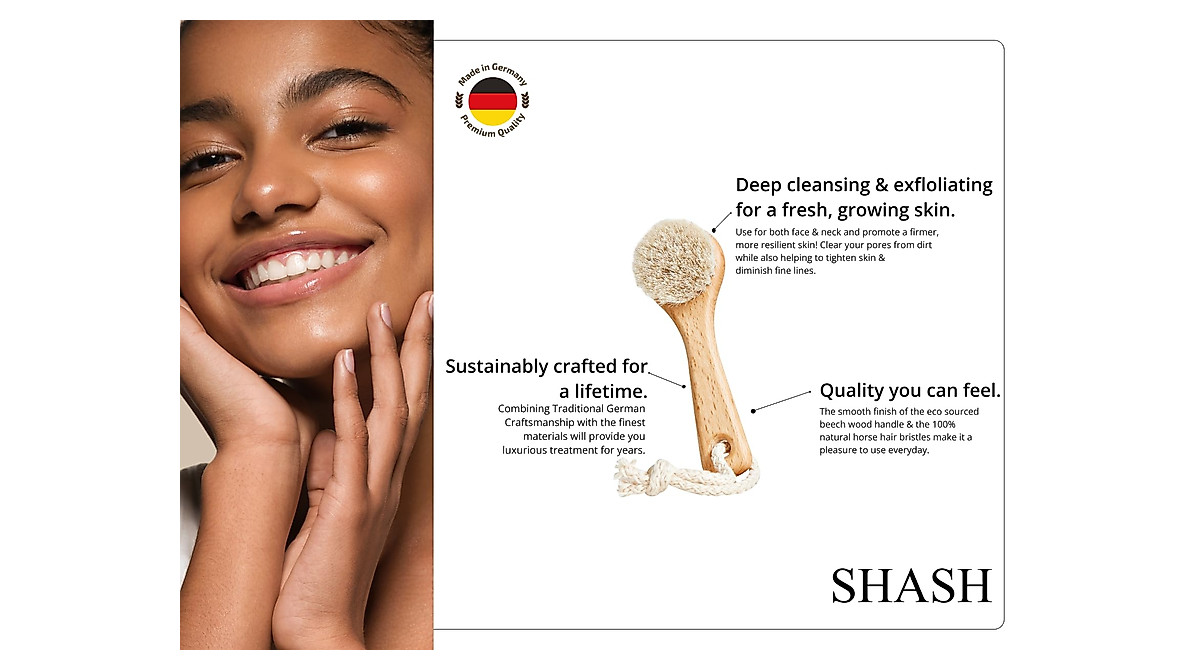 Since 1869 Hand Made German Face Brush for Exfoliation & Glow