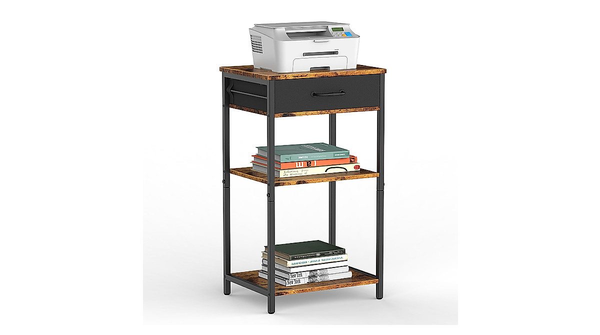 Industrial Printer Stand Rack - 3-Tier with Storage and Durable Design