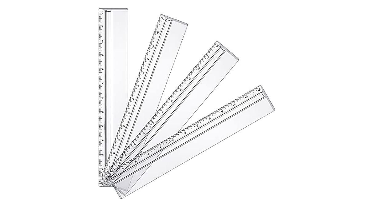 4-Piece Magnifying Ruler Set - Perfect for Detailed Drawing