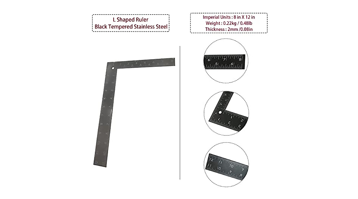 Joyangy Stainless Steel L Square Ruler for Accurate Measuring