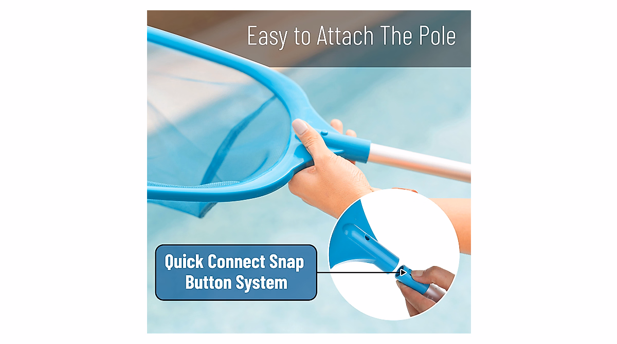 UNCO Pool Skimmer Net with Pole - Easy Debris Removal for Pools & Ponds