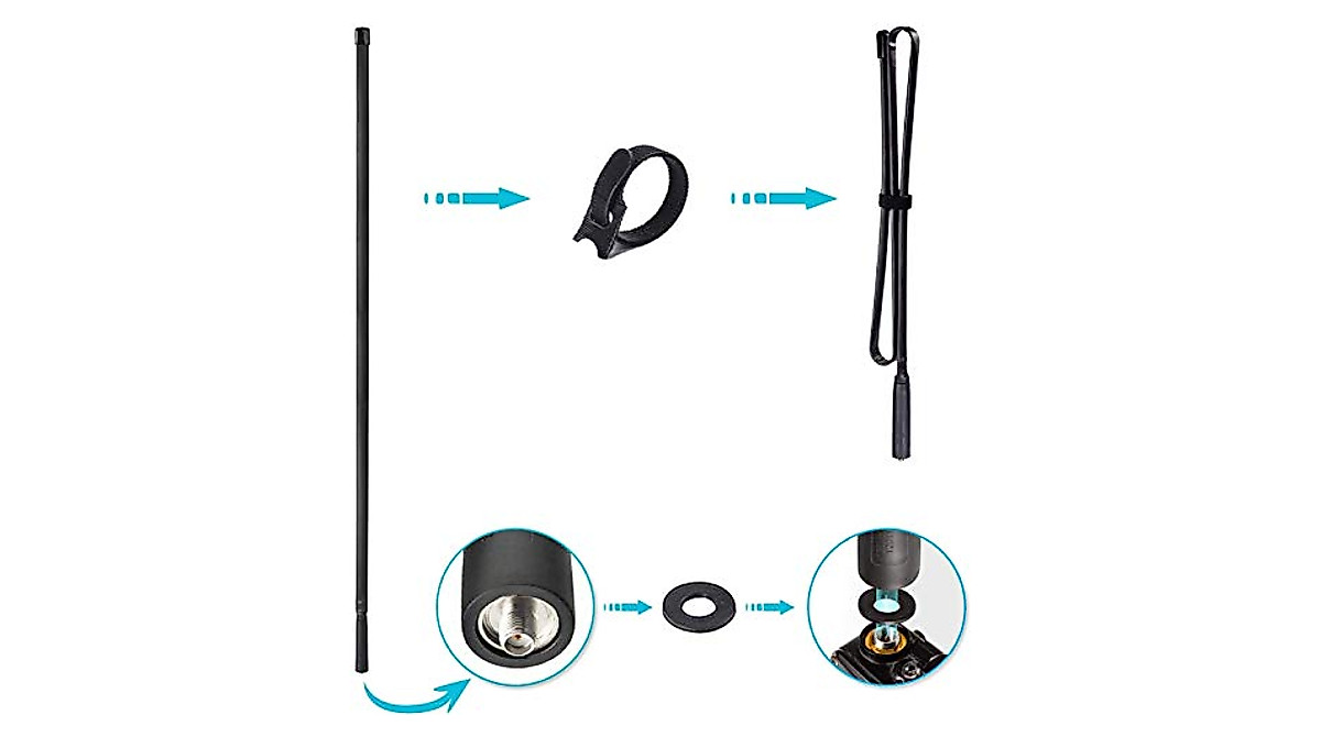 Baofeng Uv-5r Bingfu 42.5" Foldable Dual Band VHF UHF Ham Radio Antenna 136- 520MHz With 3ft Cable For Baofeng Radios Baofeng Antenna Replacement - View #12