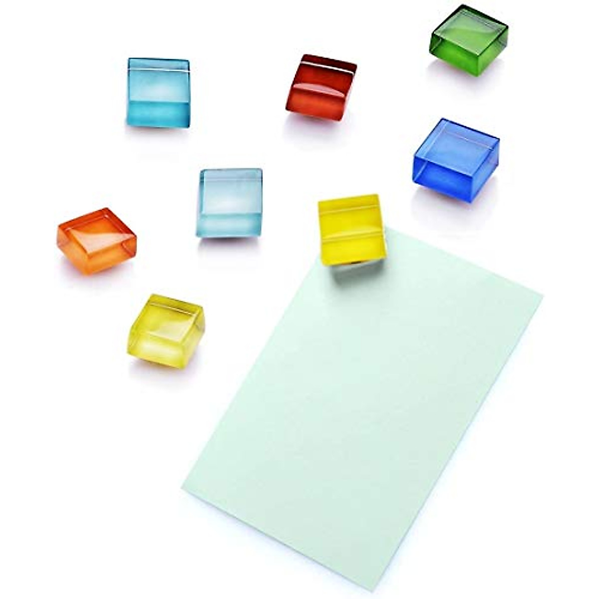 Mymazn Colorful Refrigerator Magnets - 24 Bright Glass Magnets Set