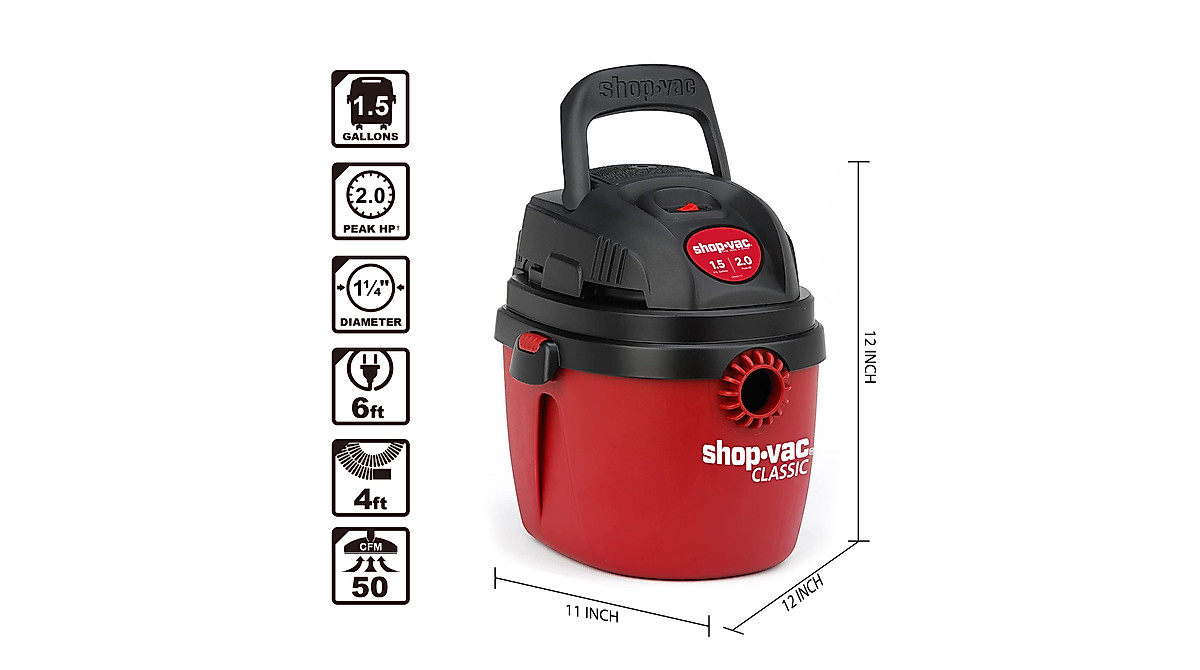 Shop-Vac 1.5 Gallon Wet Dry Vacuum - Powerful &amp; Portable