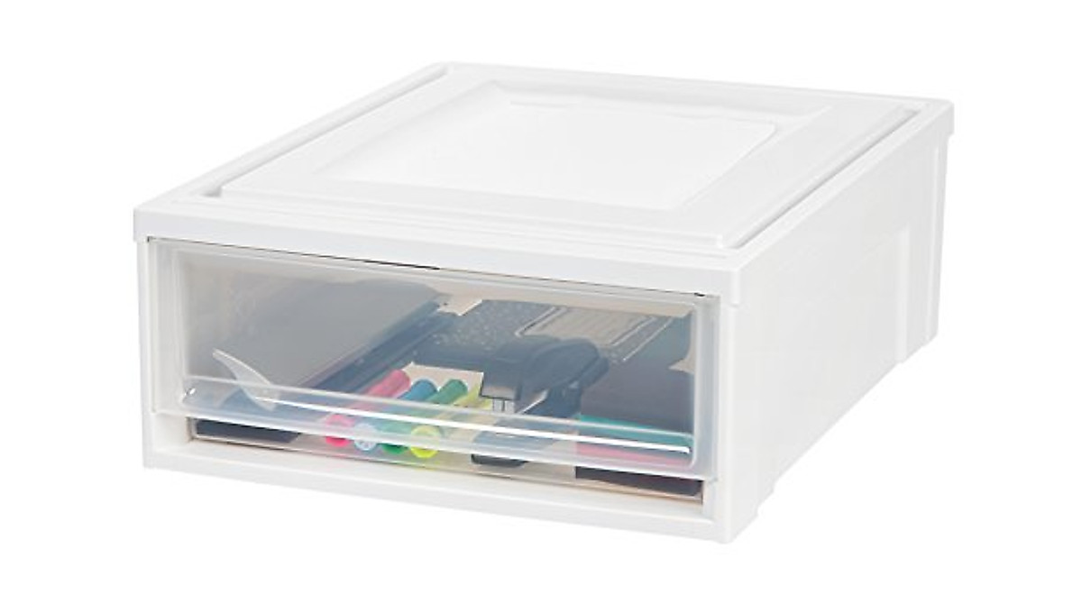 IRIS USA Shallow Box Chest Drawer Set - 4 Pack, 22 Qt