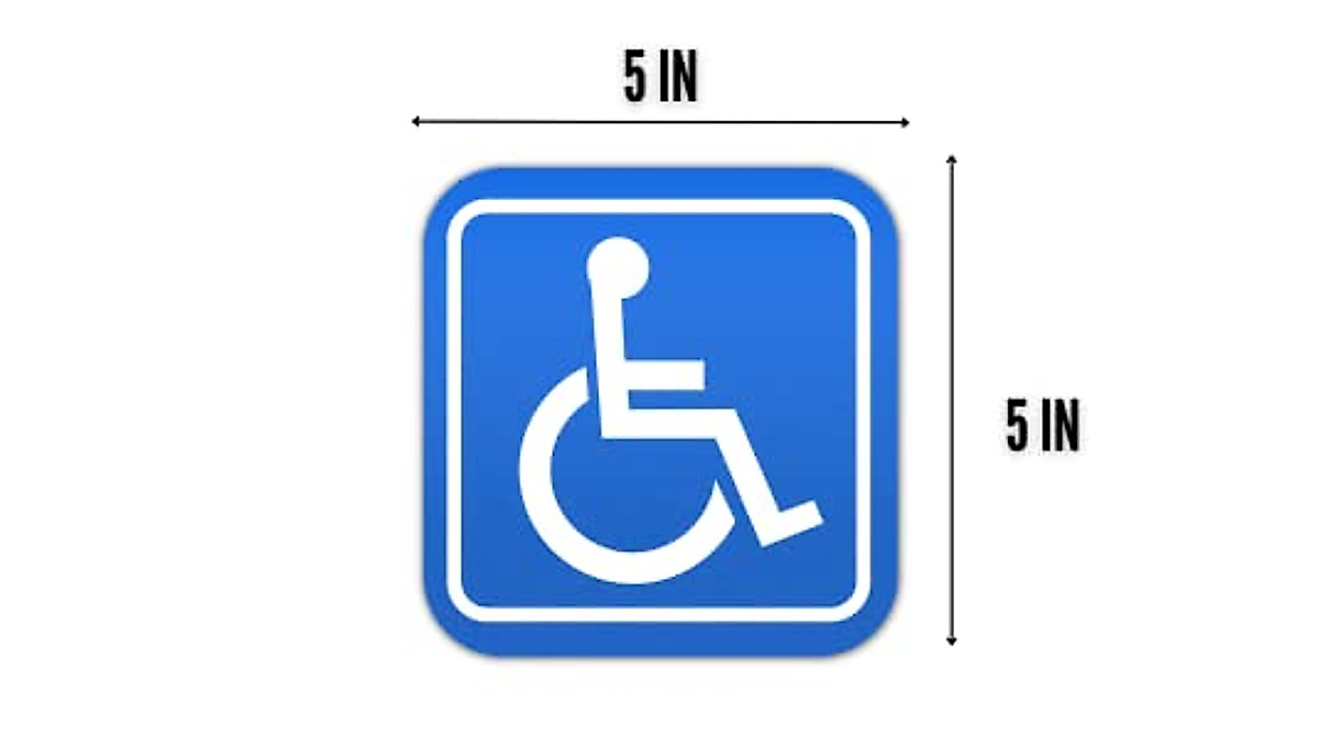 Handicap Sticker Decals Pack - 15 Bright UV-Resistant Labels