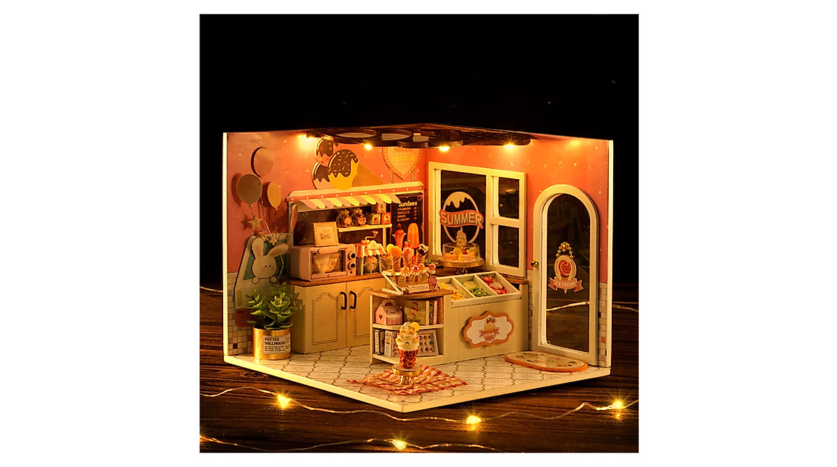 Flever DIY Miniature Dollhouse Kit - Ice Cream Shop