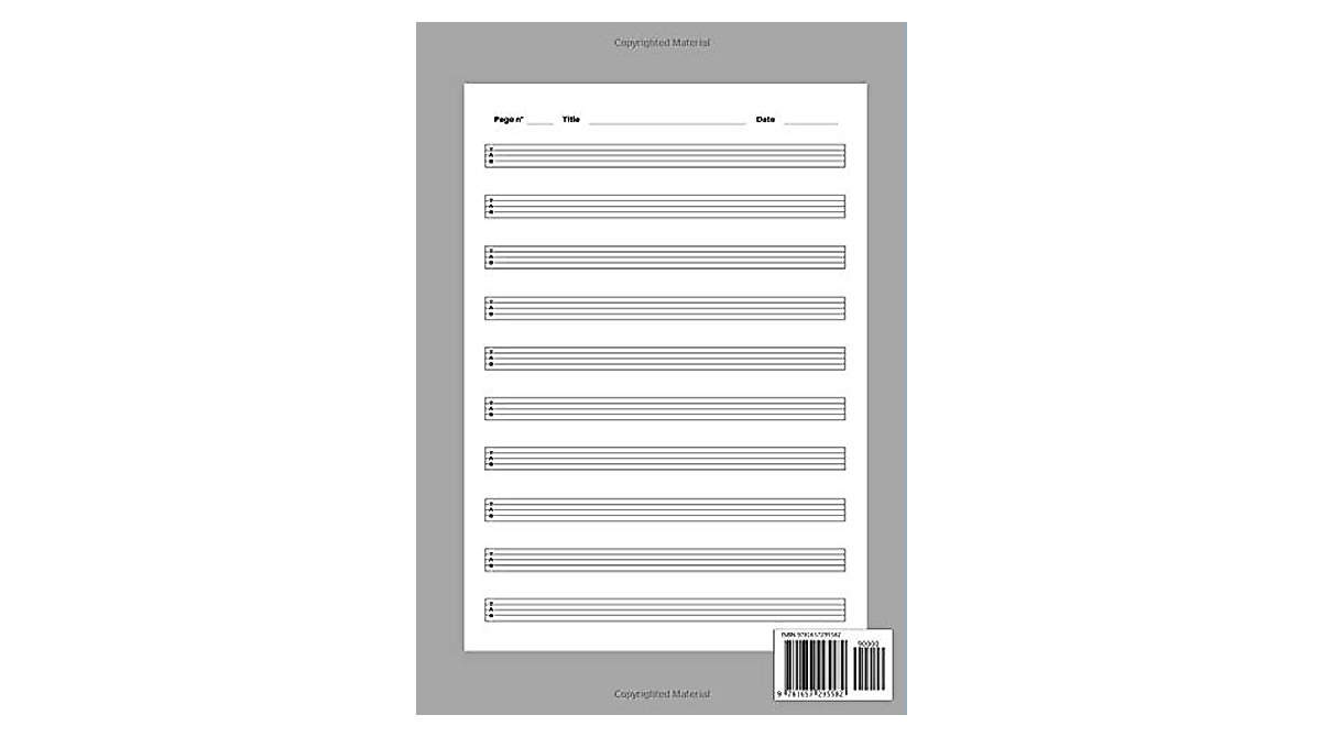 Bass Guitar Tabs Notebook with 105 Blank Manuscript Pages