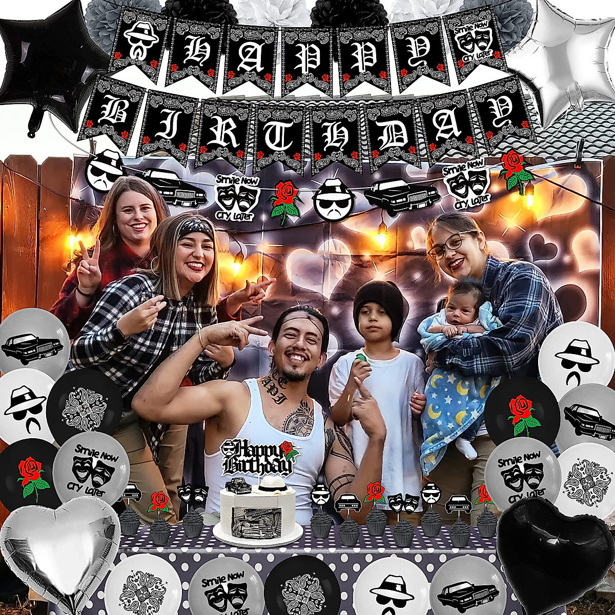 Cholo Birthday Party Decorations for Teens | 2000s Hip Hop & Lowrider