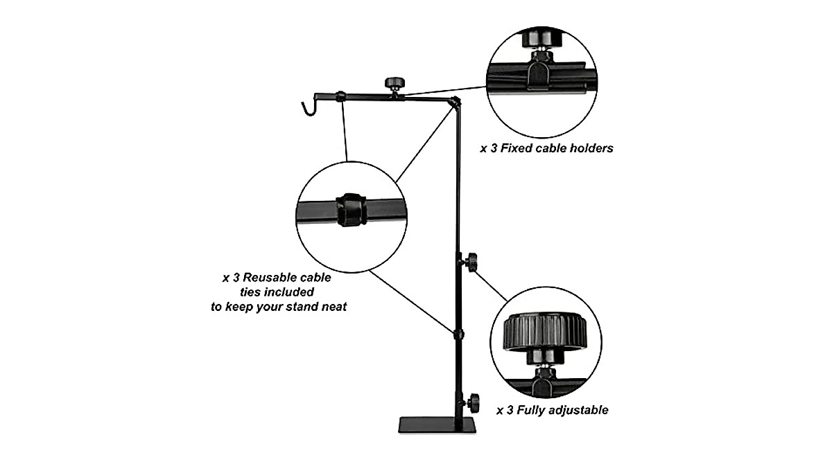 Kadako Reptile Lamp Stand - Adjustable Metal Support for Terrarium ...