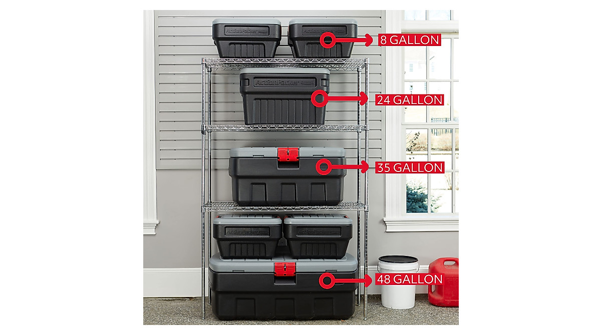 Rubbermaid ActionPacker 35 Gallon Lockable Storage Box - Rugged & Secure