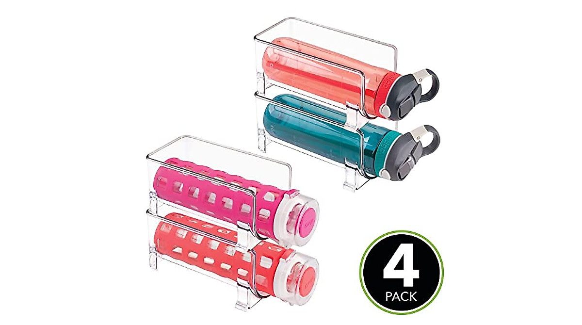 mDesign Stackable Water Bottle Holder - 4 Pack