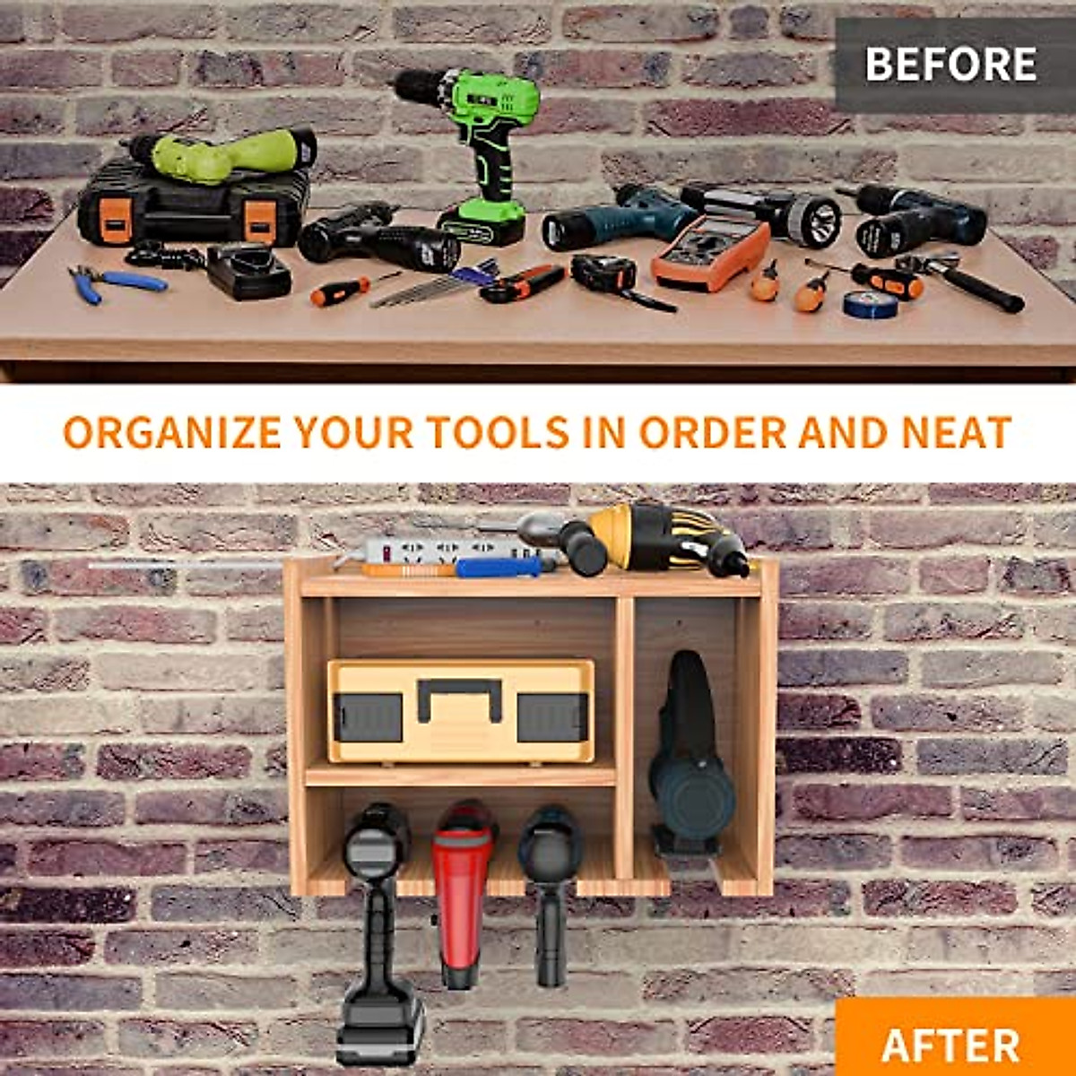 Oududianzi Power Tool Organizer with Charging Station Wall Mount