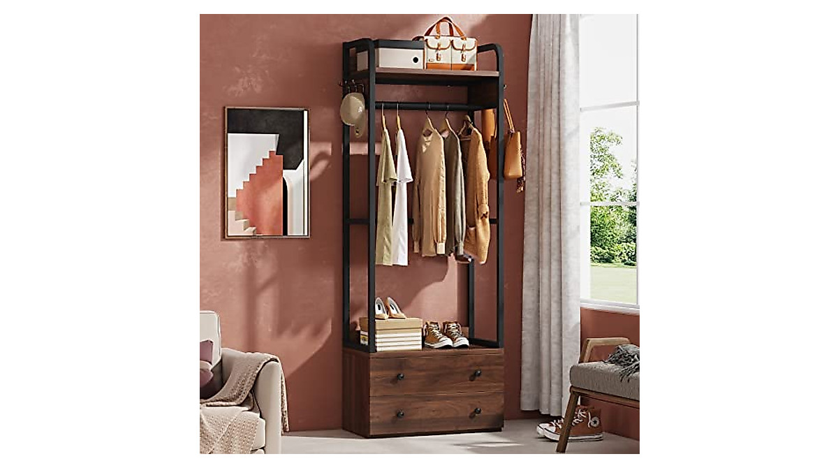 Tribesigns Freestanding Closet Organizer with Drawers