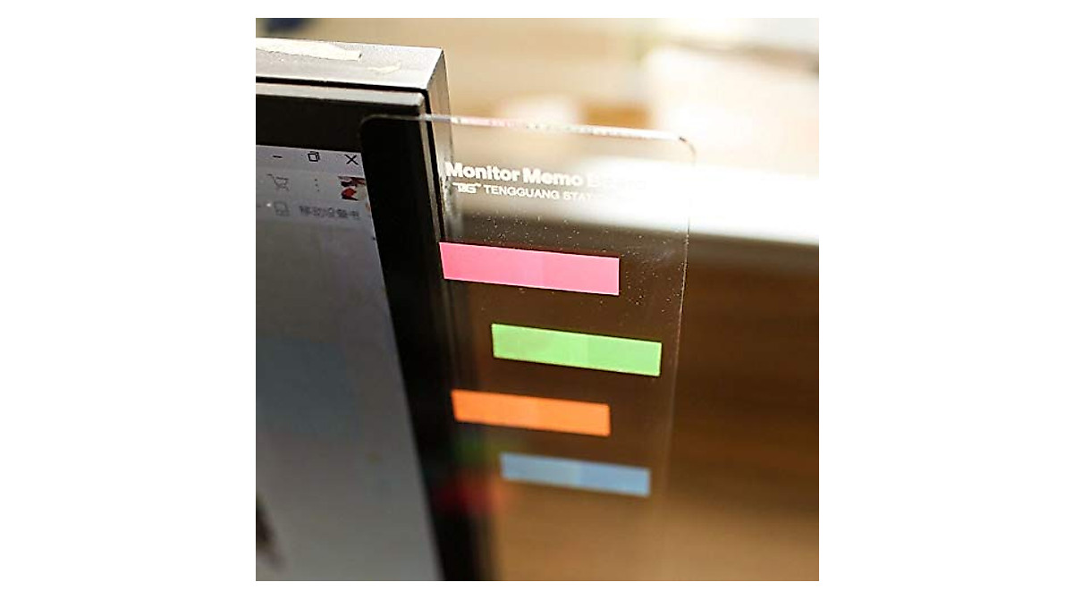 2 Pack Monitor Memo Boards - Clear Acrylic Message Side Panels