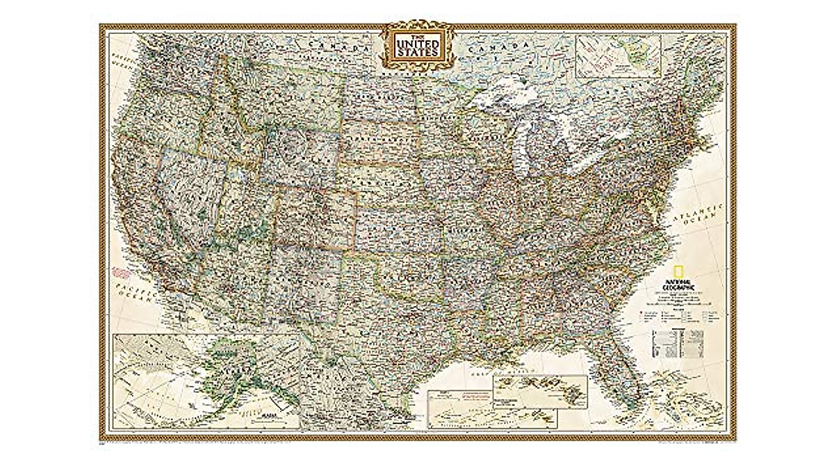 National Geographic Executive US Wall Map (36 x 24 in)
