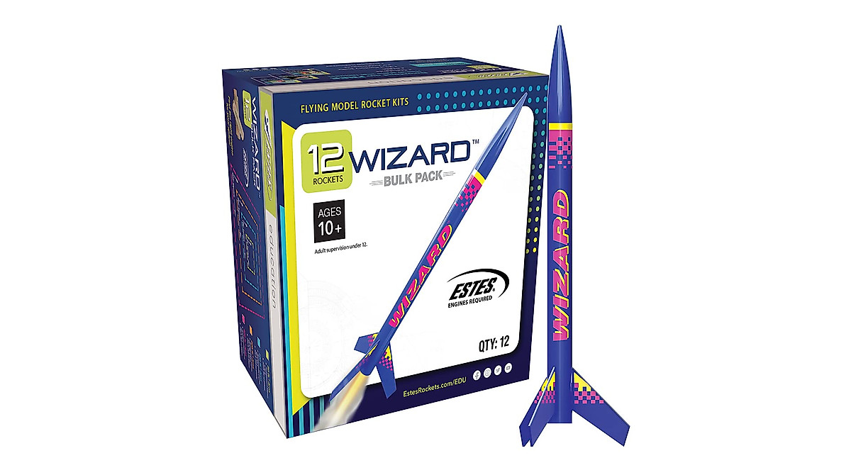 Estes Wizard Rocket Kit - 12 Pack for STEM & High Altitude Launches