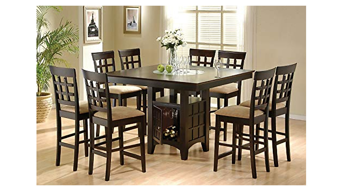 Coaster Gabriel Counter Height Dining Table with Storage - Cappuccino