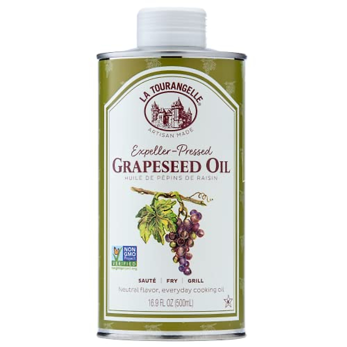 Velona Refined Expeller-Pressed Grapeseed Oil – 16 Oz For Cooking & Skin Care