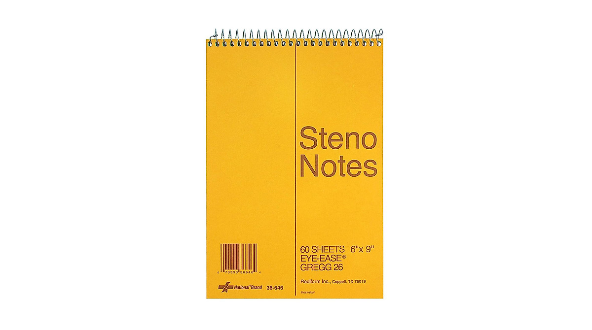 National Steno Notebook with Green Eye-Ease Paper | Compact & Durable