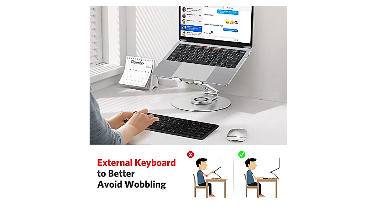 Adjustable Laptop Stand with 360° Rotation for Ergonomic Comfort
