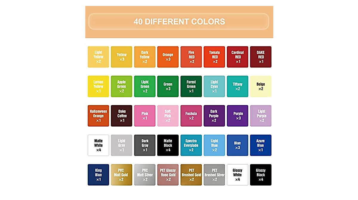 QUEFE 82pcs Permanent Vinyl for Crafting and Decals