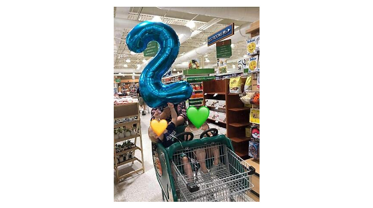 Big Blue Number Balloon Kit - 40 Inch Foil Balloons for Parties