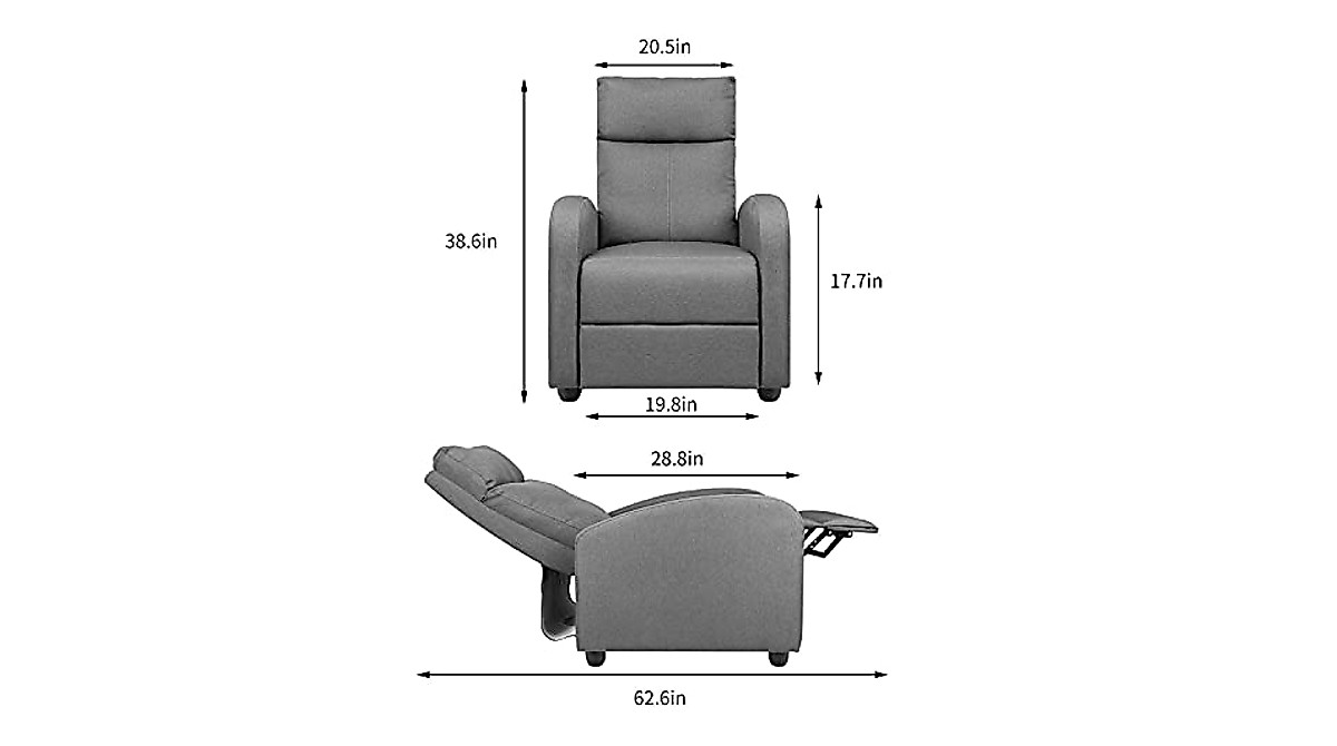 Flamaker Fabric Recliner Chair with Massage - Stylish Home Theater Comfort