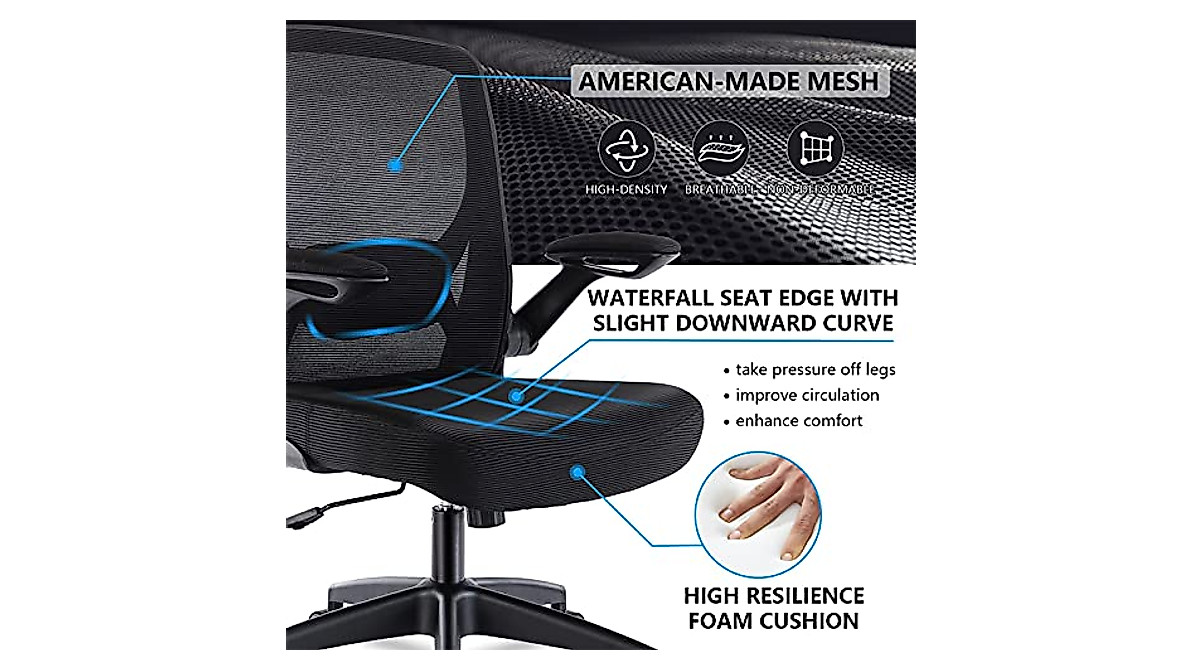 KERDOM Ergonomic Office Chair with Lumbar Support & Breathable Mesh