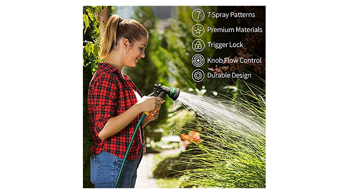 AUTOMAN Garden Hose Nozzle - 7 Adjustable Patterns