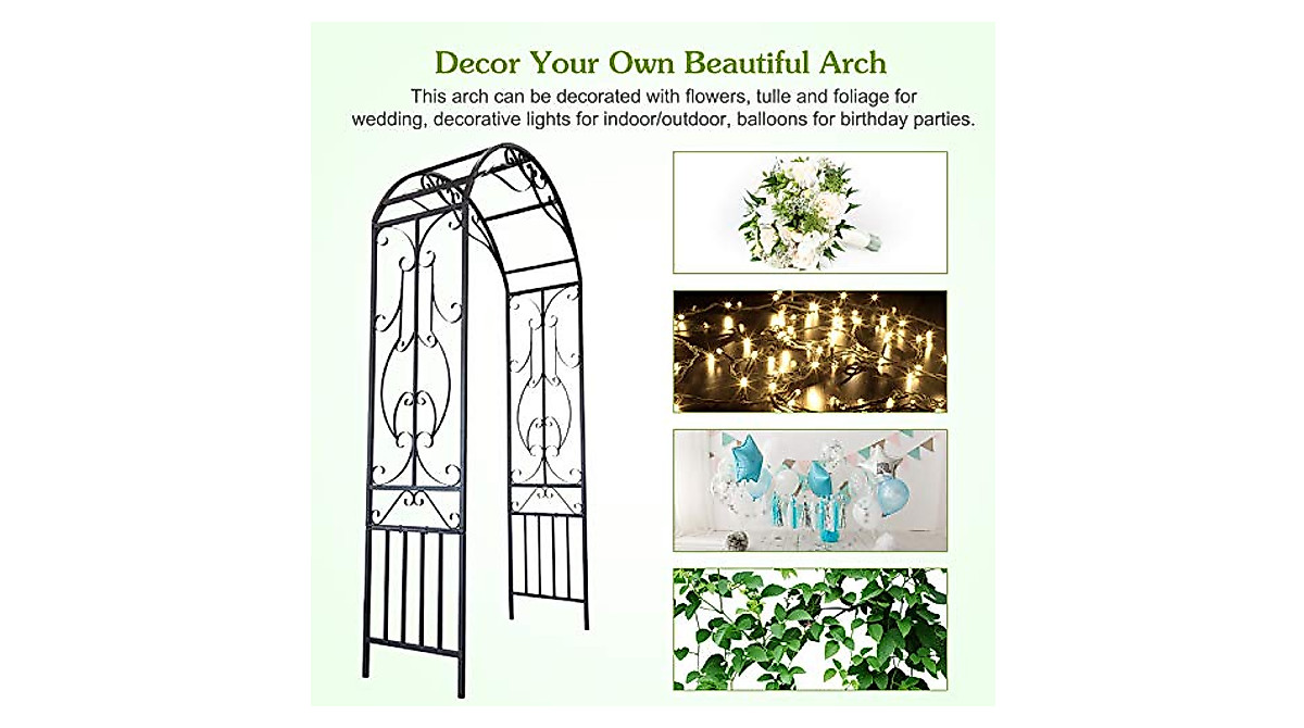 Garden Arches & Arbors Outdoor Black Metal Support for Climbing Plants