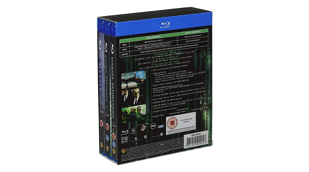 The Matrix Trilogy Complete Collection DVD | Action Sci-Fi Classics
