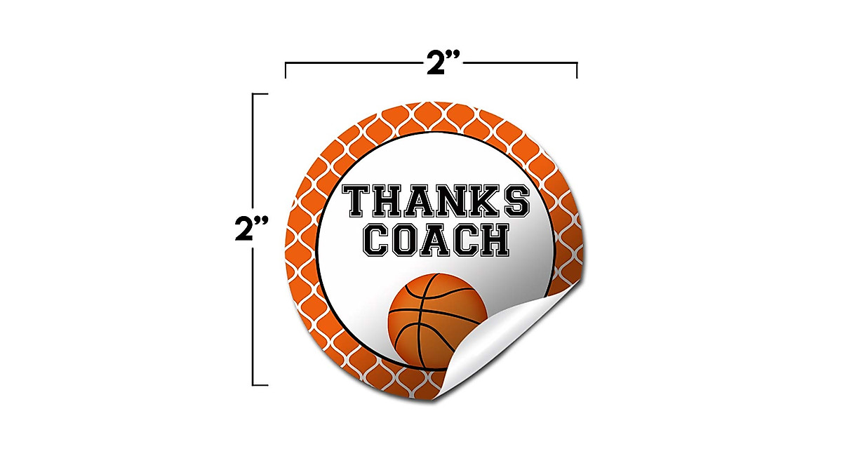Basketball Coach Thank You Stickers - 40 2