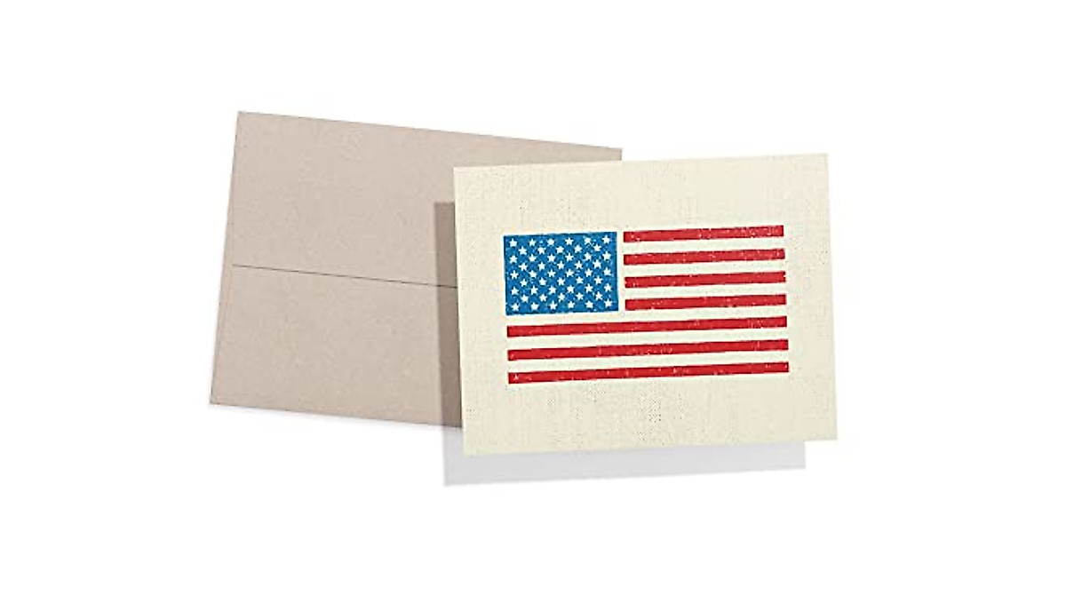 Eco-Friendly American Flag Note Cards | 12 Patriotic Cards