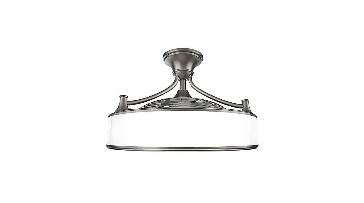 Windara 22 in. LED Ceiling Fan with Light & Remote | Brushed Nickel