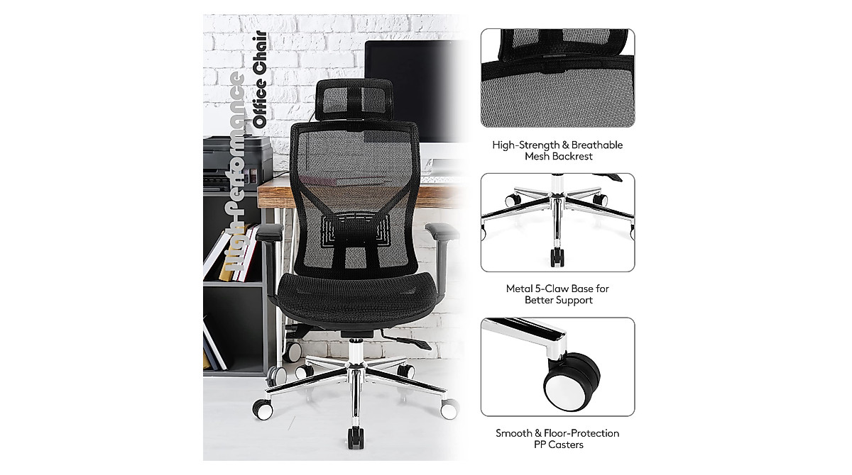 Giantex Ergonomic Office Chair: High-Back Mesh & Adjustable