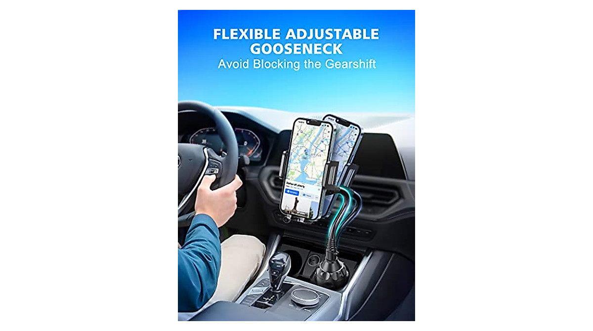 TOPGO Cup Holder Phone Mount - Adjustable, Stable Car Phone Holder