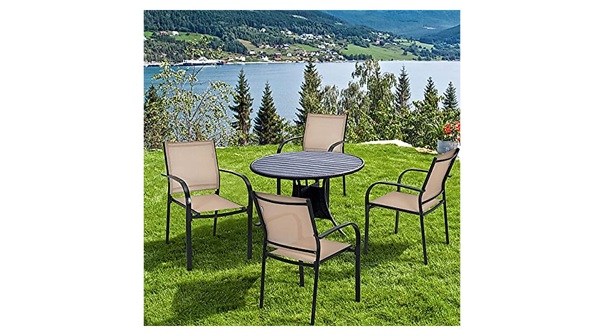 Giantex Stackable Patio Chairs - Comfortable & Durable