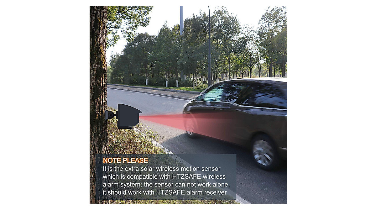 HTZSAFE Wireless Outdoor Motion Sensor - Long Range & Weatherproof