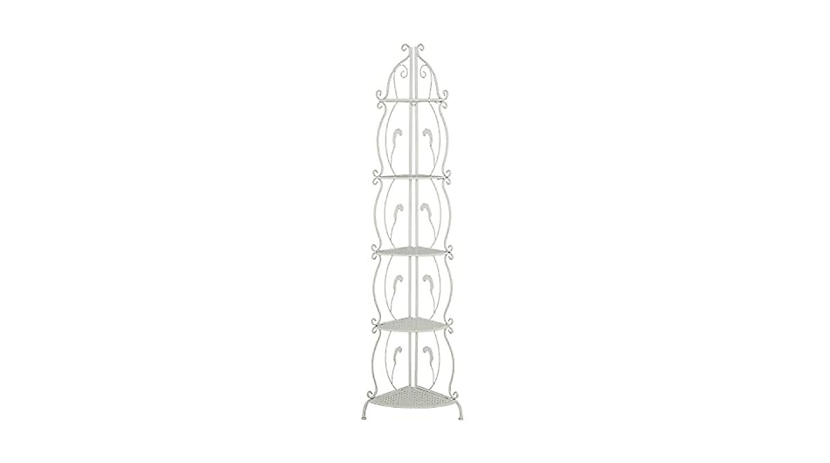 Deco 79 White Folding Bakers Rack - Stylish & Versatile